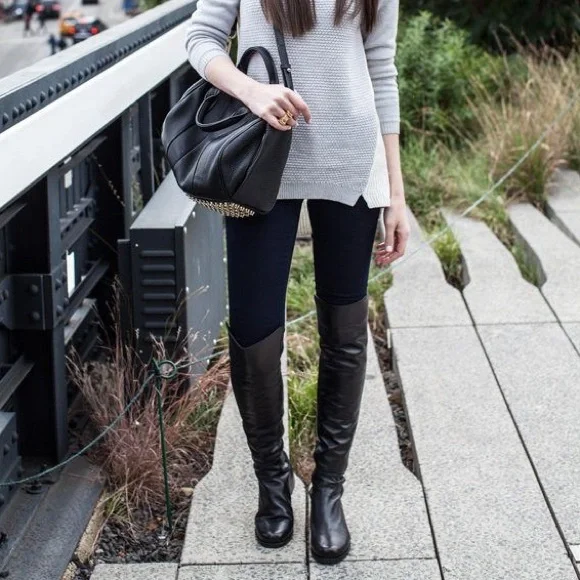 STUART WEITSMAN‎ Mainline Hidden Wedge Over The Knee Leather Boots 8.5 - Picture 10 of 12